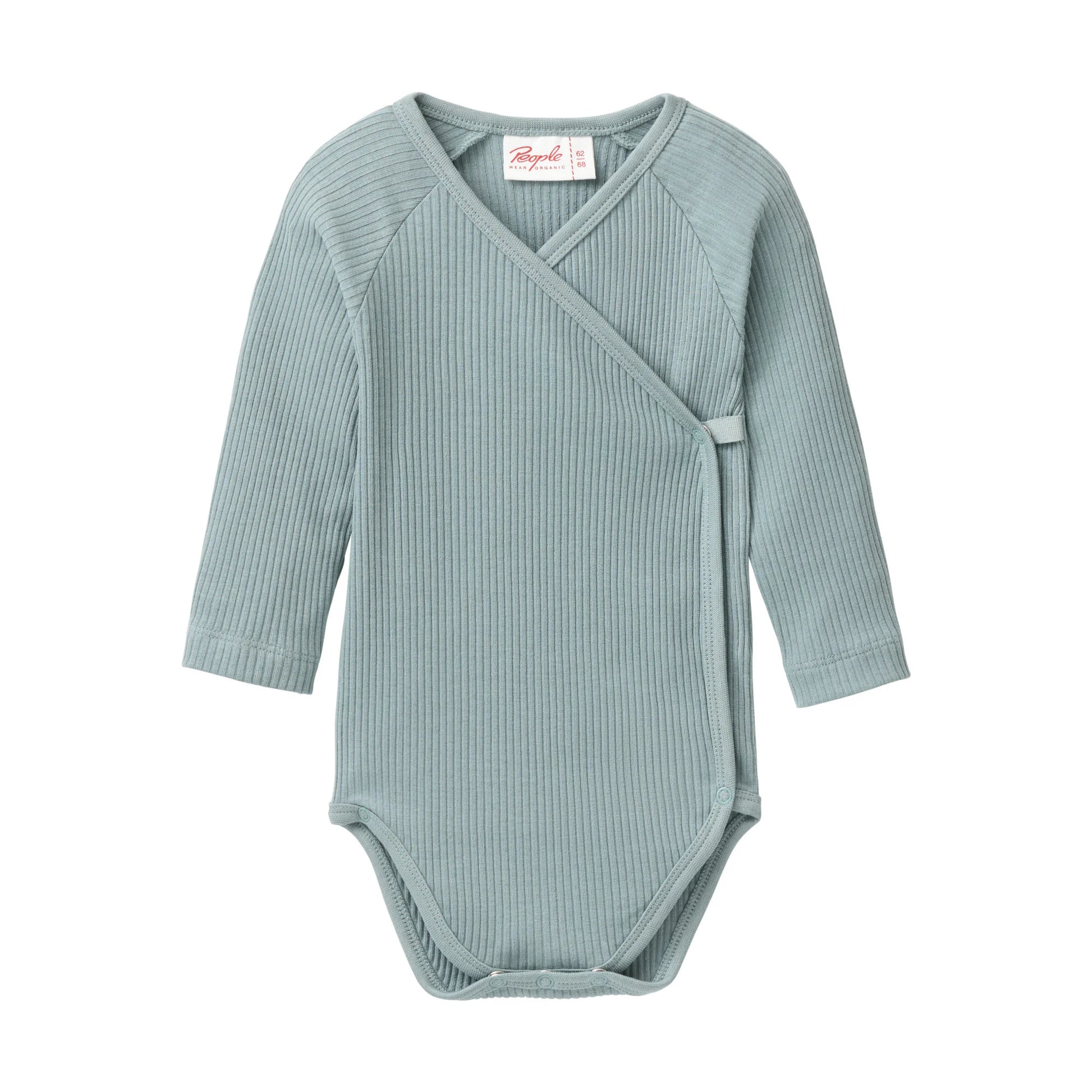 Ekologisk omlottbody för baby i balsamgrönt från People Wear Organic