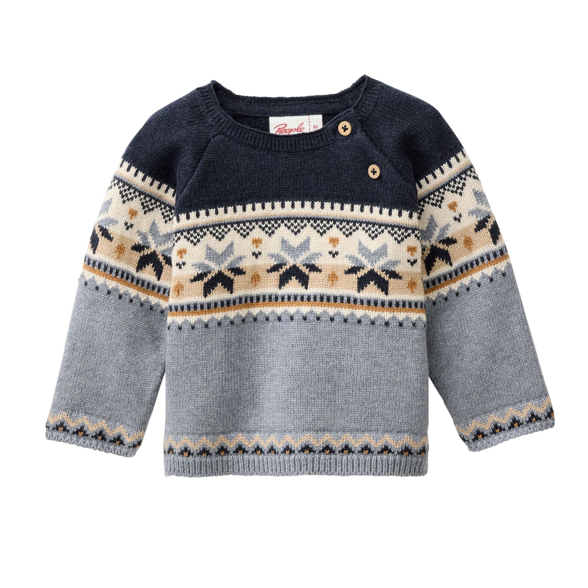 Ekologisk babytröja, mönsterstickad med stjärnor, från People Wear Organic