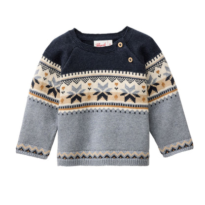 Ekologisk babytröja, mönsterstickad med stjärnor, från People Wear Organic