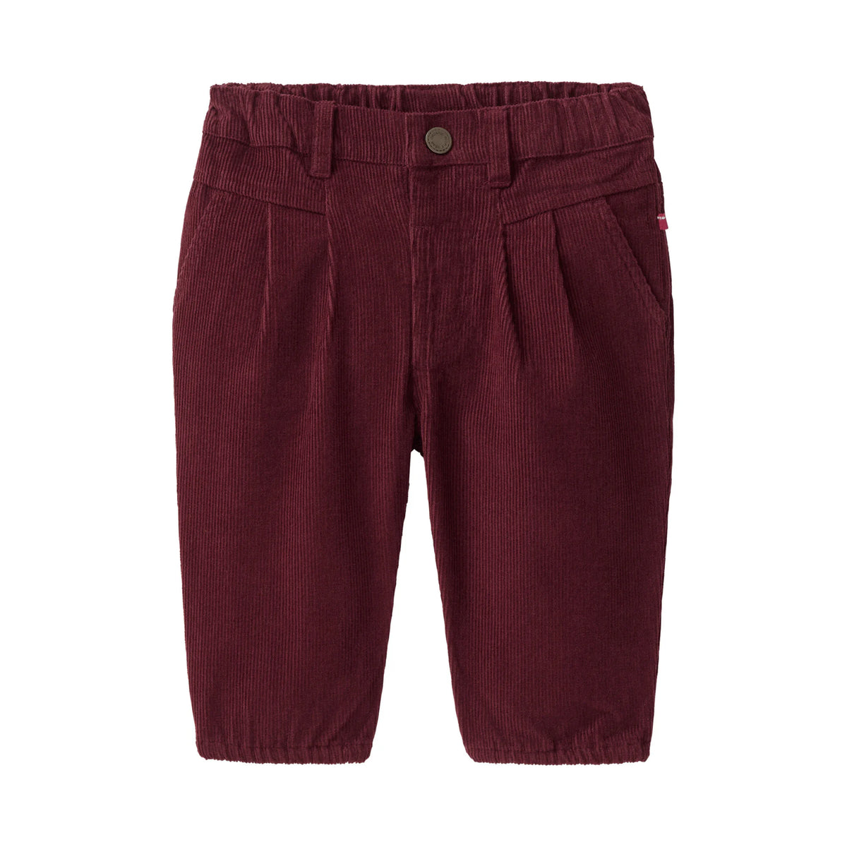Ekologiska manchesterbyxor för barn i färgen vinröd från People Wear Organic