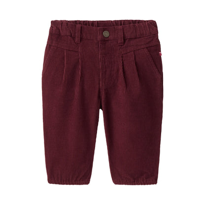 Ekologiska manchesterbyxor för barn i färgen vinröd från People Wear Organic