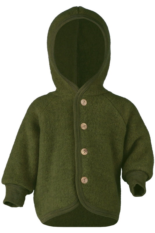Babyjacka i ekologisk ullfleece från Engel, grön