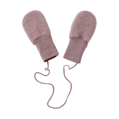 Babyvantar i ekologisk ullfleece från Engel, rosa