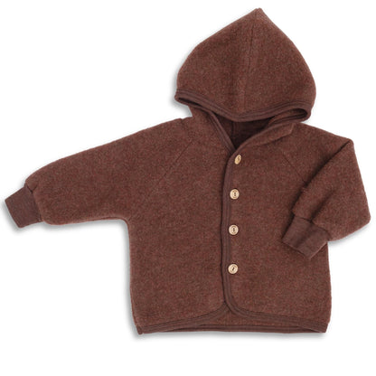 Engel babyjacka i ekologisk ullfleece, kanel