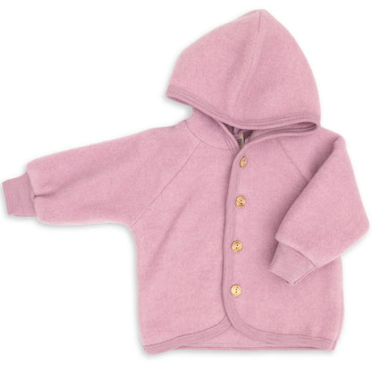 Engel babyjacka i ekologisk ullfleece, rosa