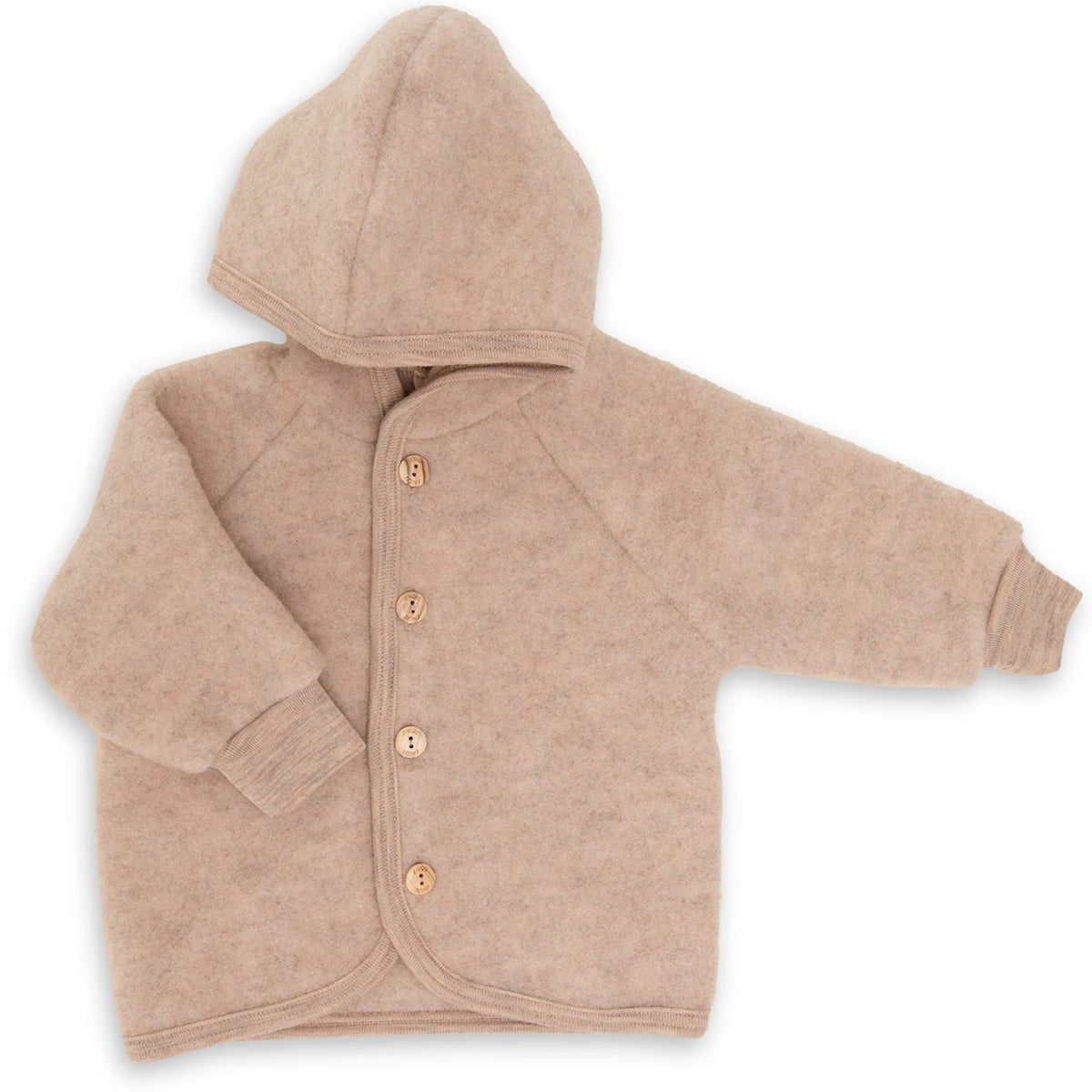 Engel babyjacka i ekologisk ullfleece, sand