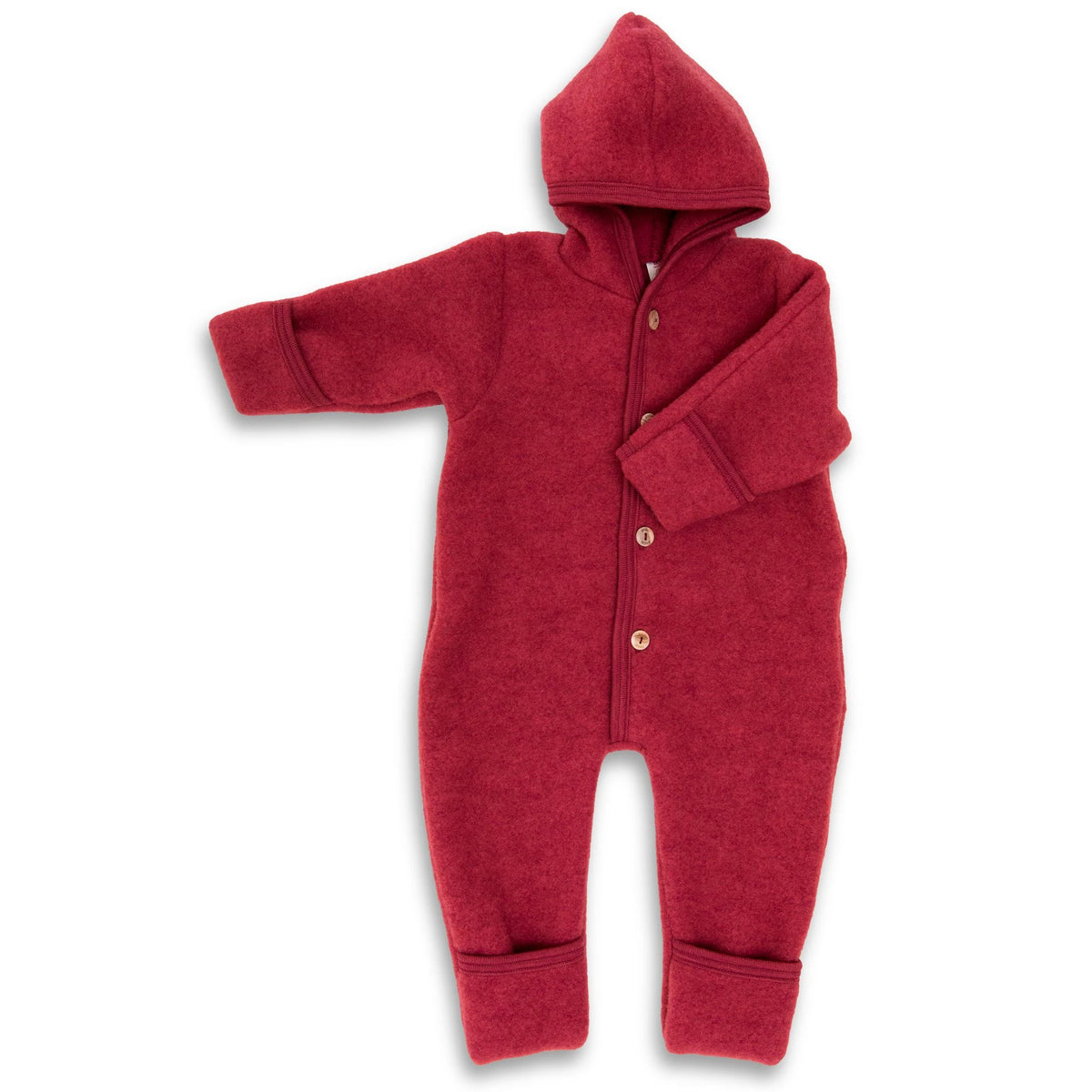 Röd ullfleeceoverall för baby från Engel