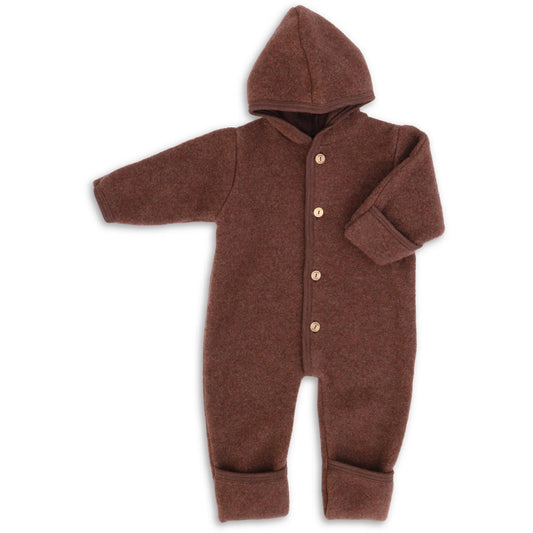 Babyoverall i ullfleece från Engel, brun