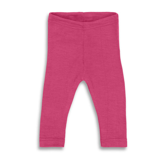 Ekologiska babyleggings i ull- och silkesblandning från Engel, hallon