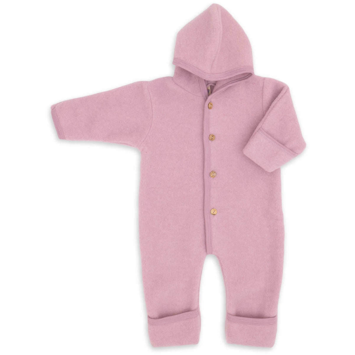 Babyoverall i ekologisk ullfleece från Engel, rosa