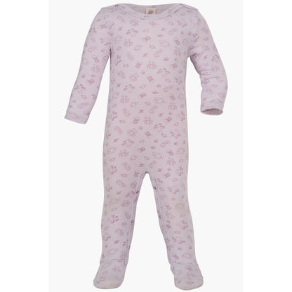 Ullpyjamas för baby från Engel, ljuslila med tryck