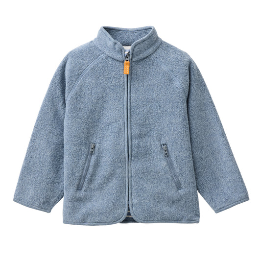 Fleecejacka för barn i ekologisk bomull från People Wear Organic, rökblå
