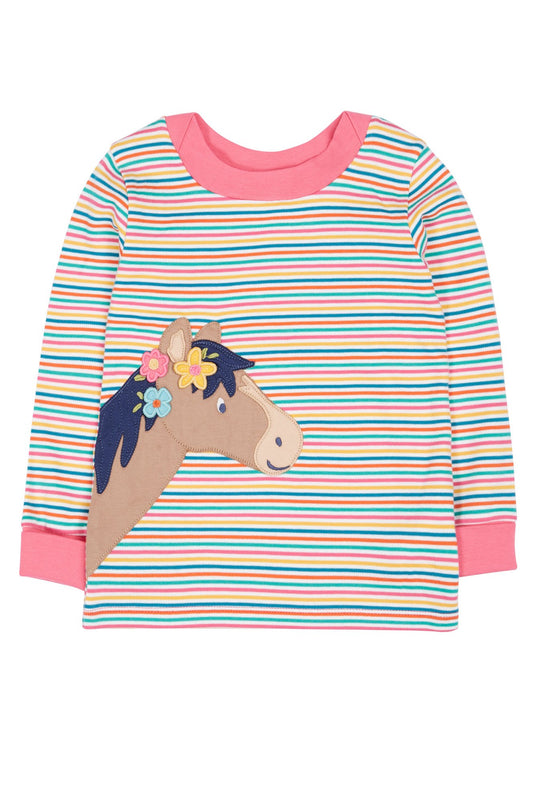 Frugi långärmad t-shirt för barn i ekologisk bomull med häst