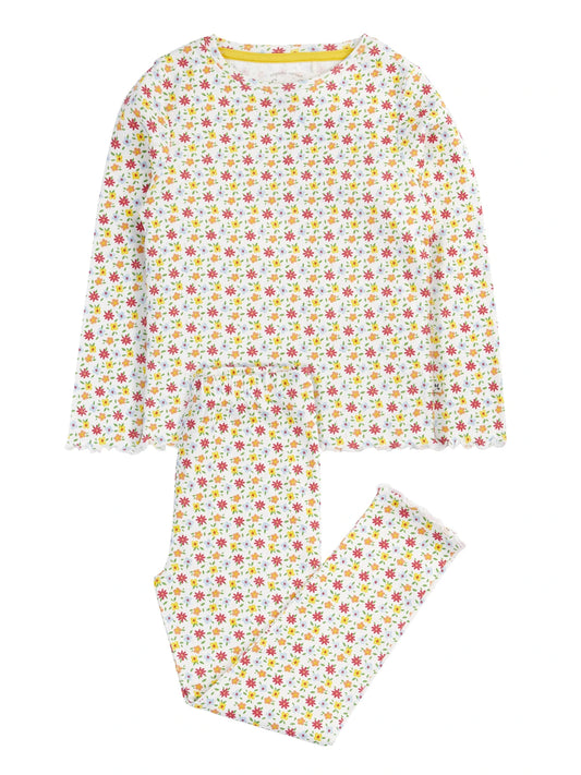 Blommig pyjamas för barn i pointelle från Frugi