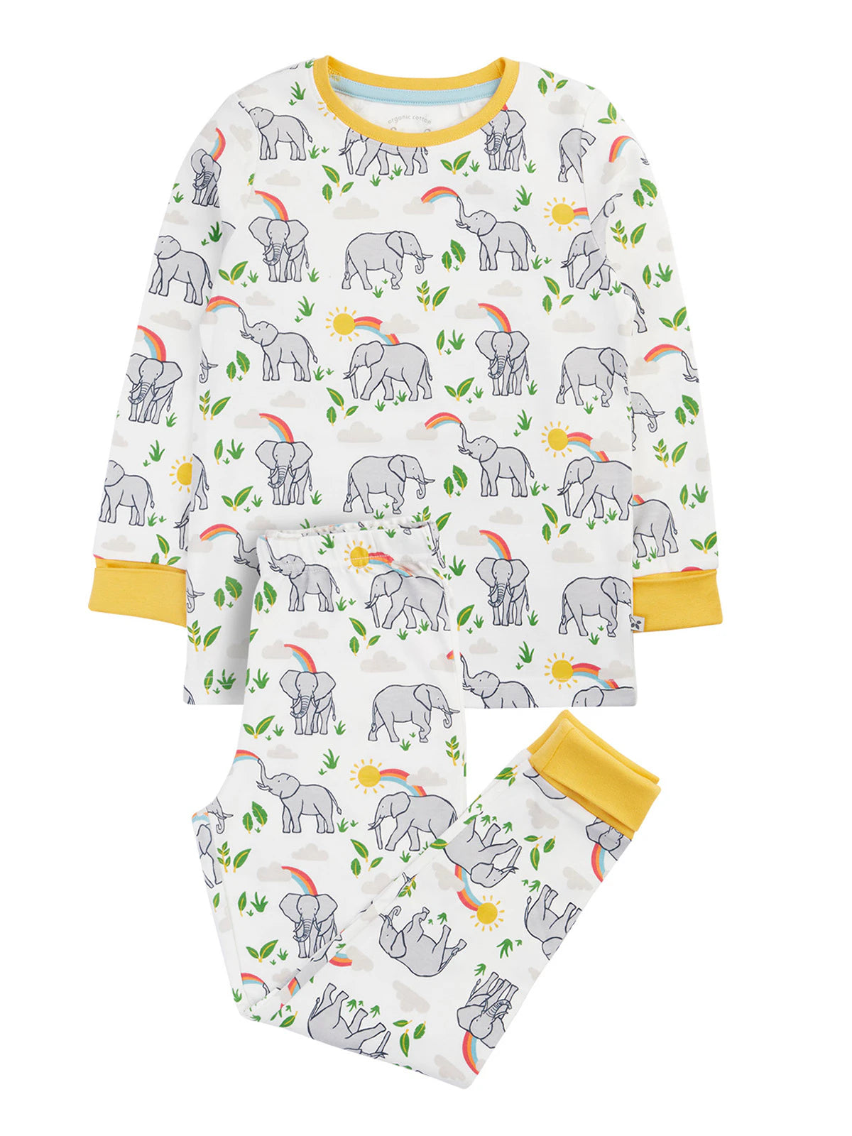 Ekologisk pyjamas för barn från Frugi med elefantmönster