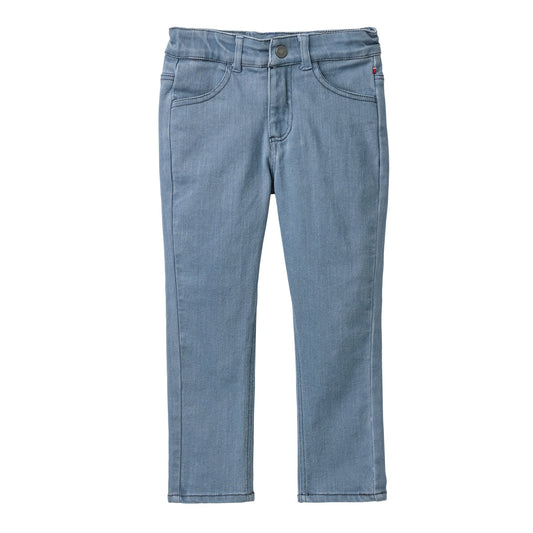 Gråblå stretchjeans för barn i ekologisk bomull från People Wear Organic