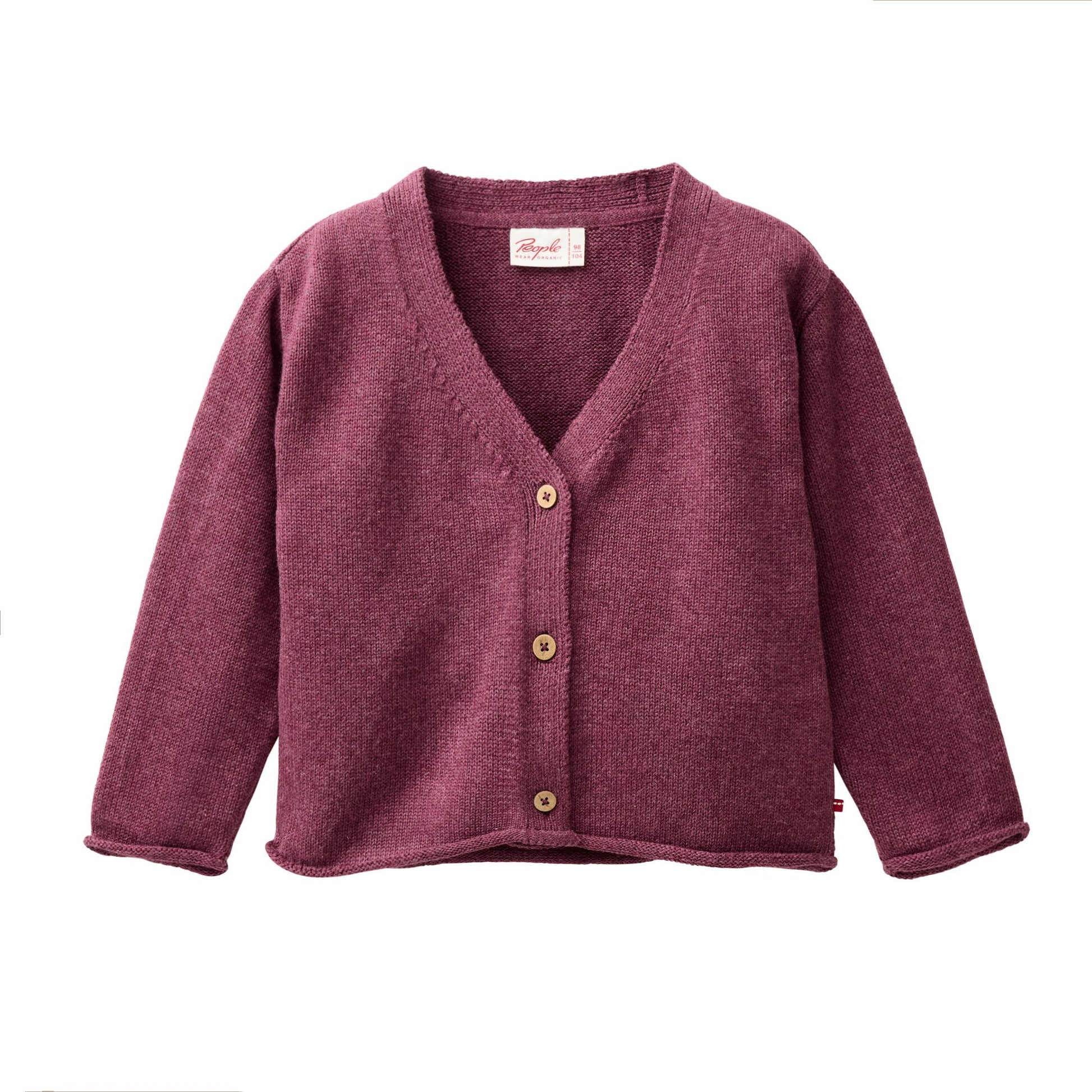 Hallonrosa kofta för barn i ekologisk bomull från People Wear Organic