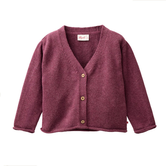 Hallonrosa kofta för barn i ekologisk bomull från People Wear Organic