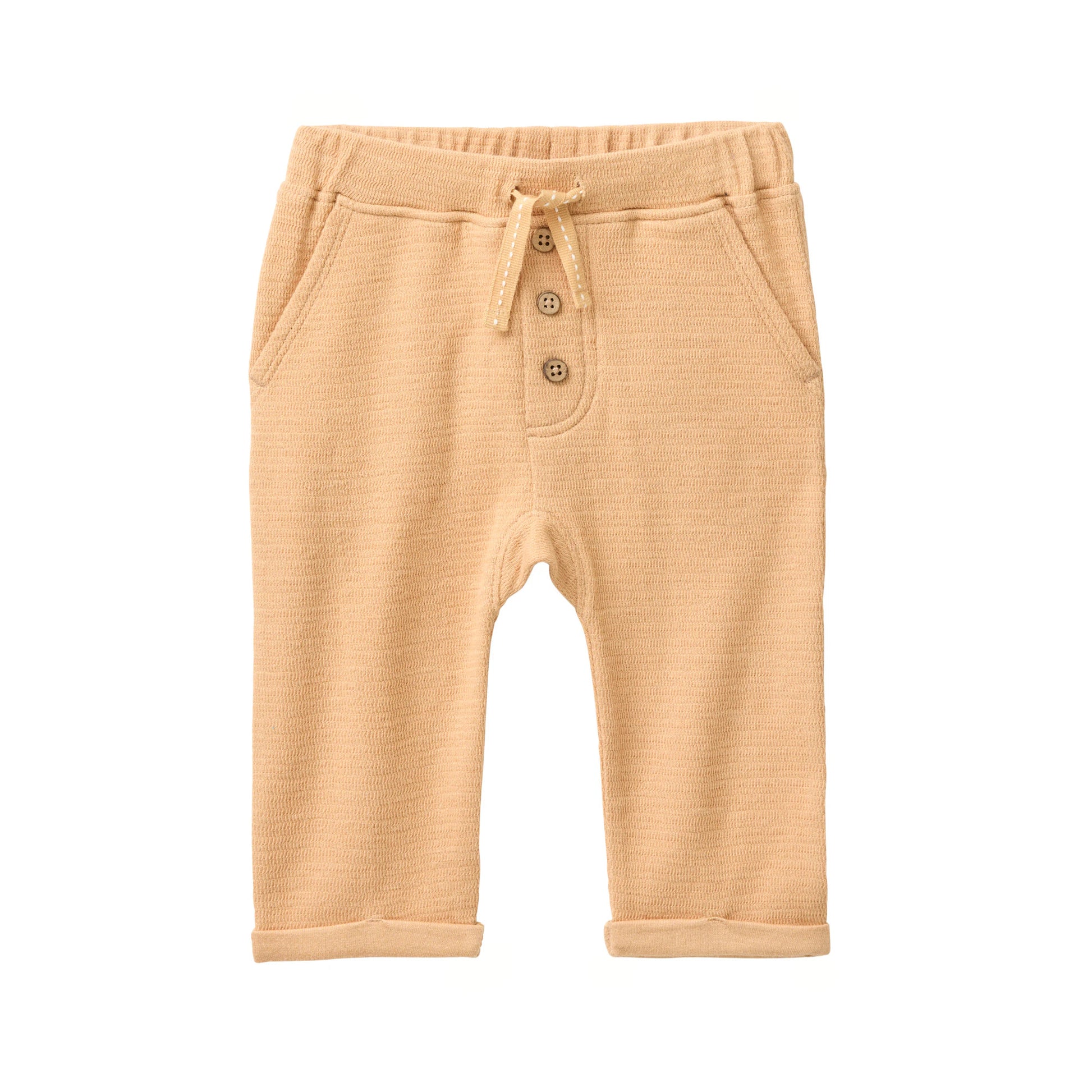 Honungsgula mjukisbyxor för baby i ekologisk bomull från People Wear Organic