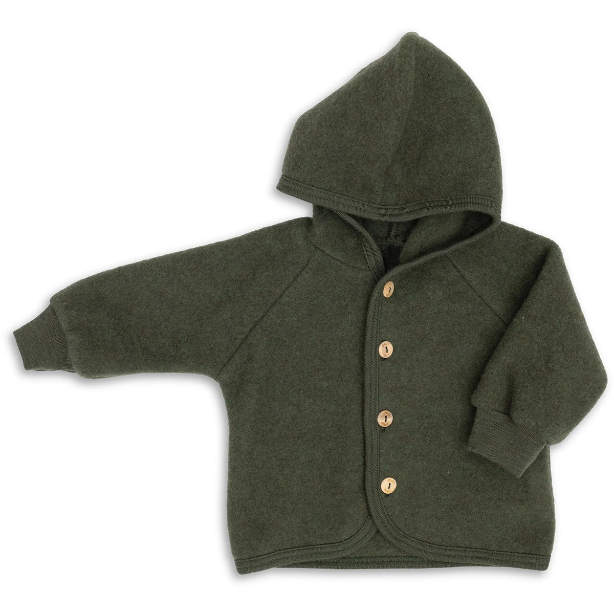 Engel jacka i ekologisk ullfleece för baby, grön