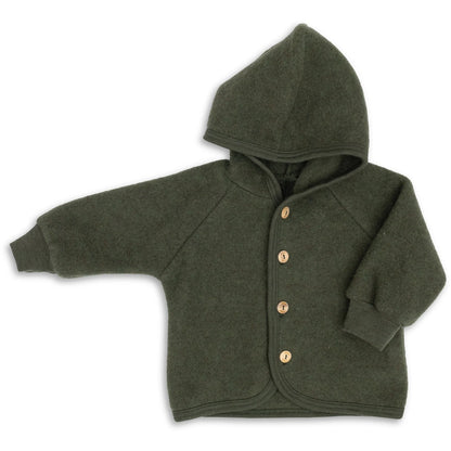 Engel jacka i ekologisk ullfleece för baby, grön