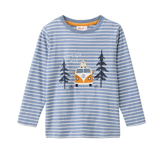 Långärmad t-shirt för barn i ekologisk bomull med buss från People Wear Organic