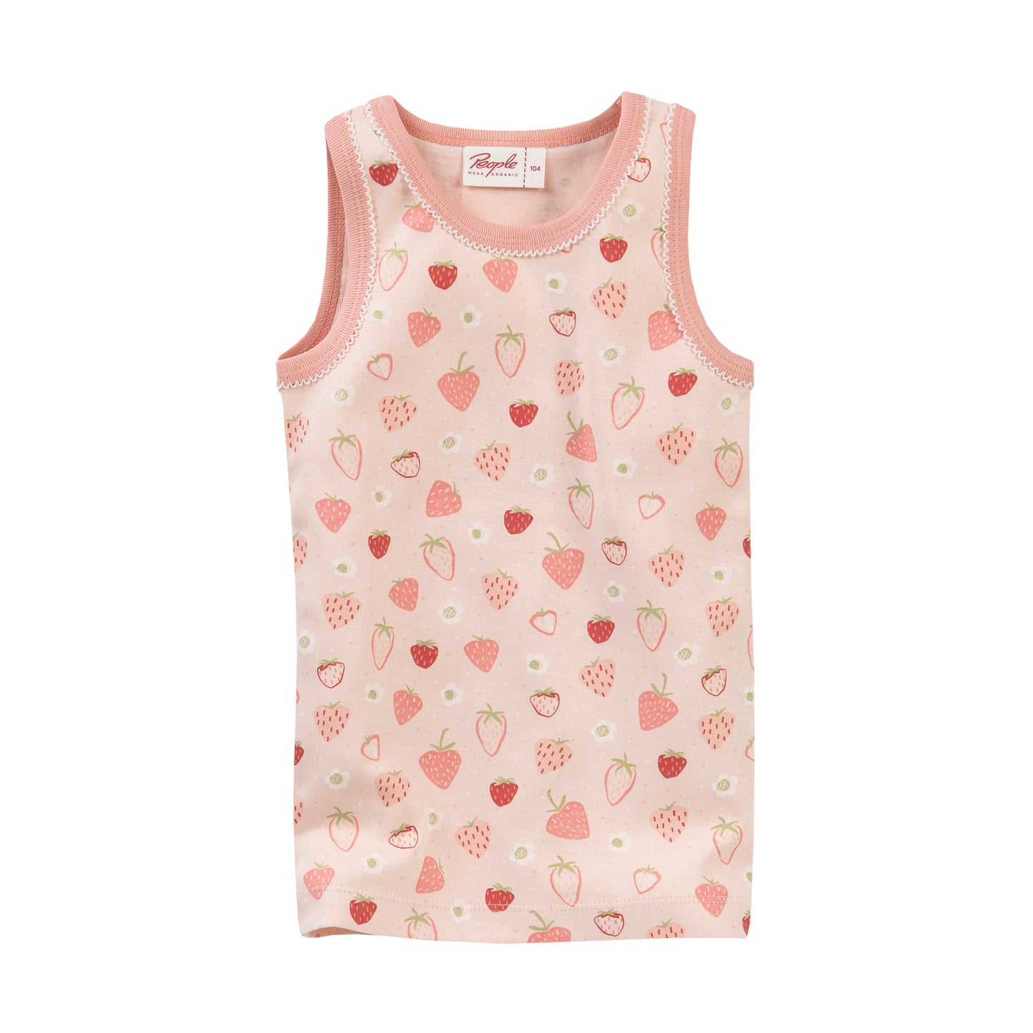 Linne med jordgubbsmönster för barn från People Wear Organic, 100 % ekologisk bomull