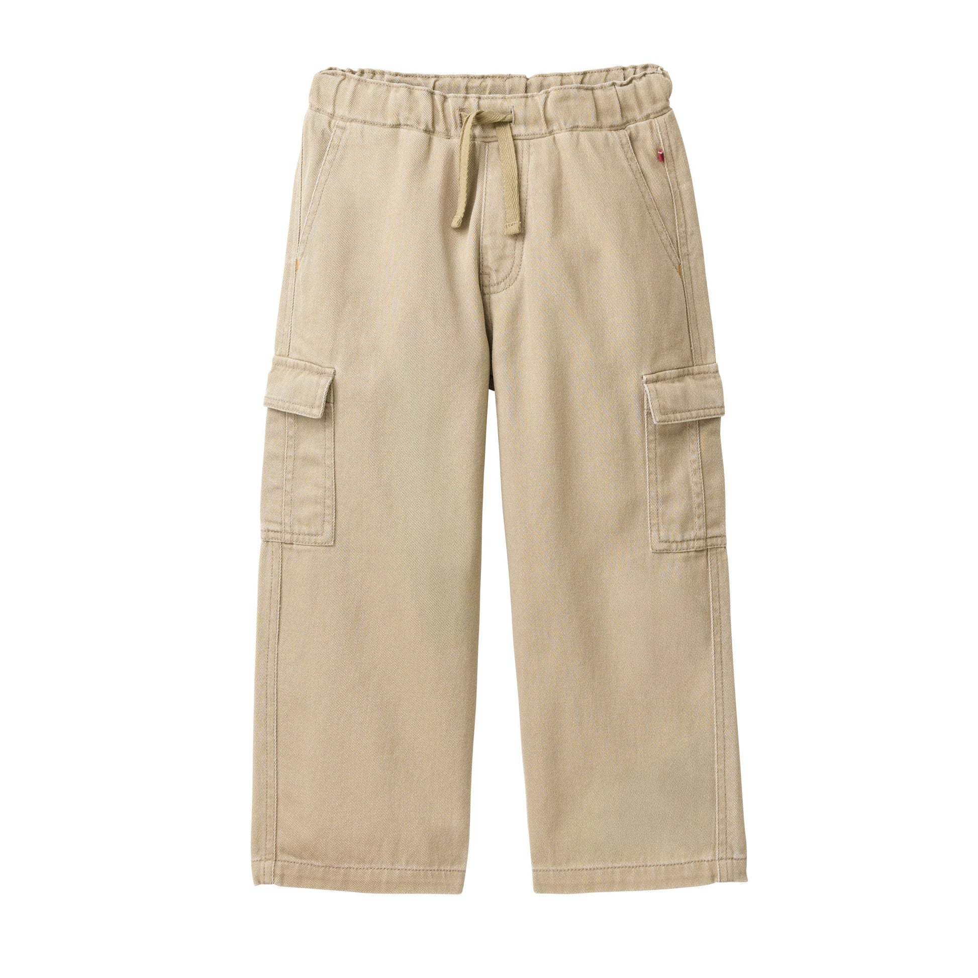Cargobyxor för barn i ljusbrun ekologisk bomullstwill från People Wear Organic