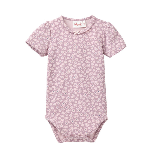 Kortärmad ljuslila body i ekologisk bomull från People Wear Organic