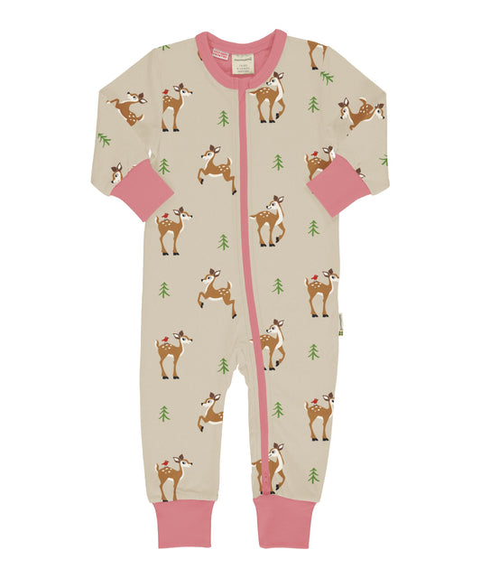 Ekologisk babypyjamas med rådjur från Maxomorra