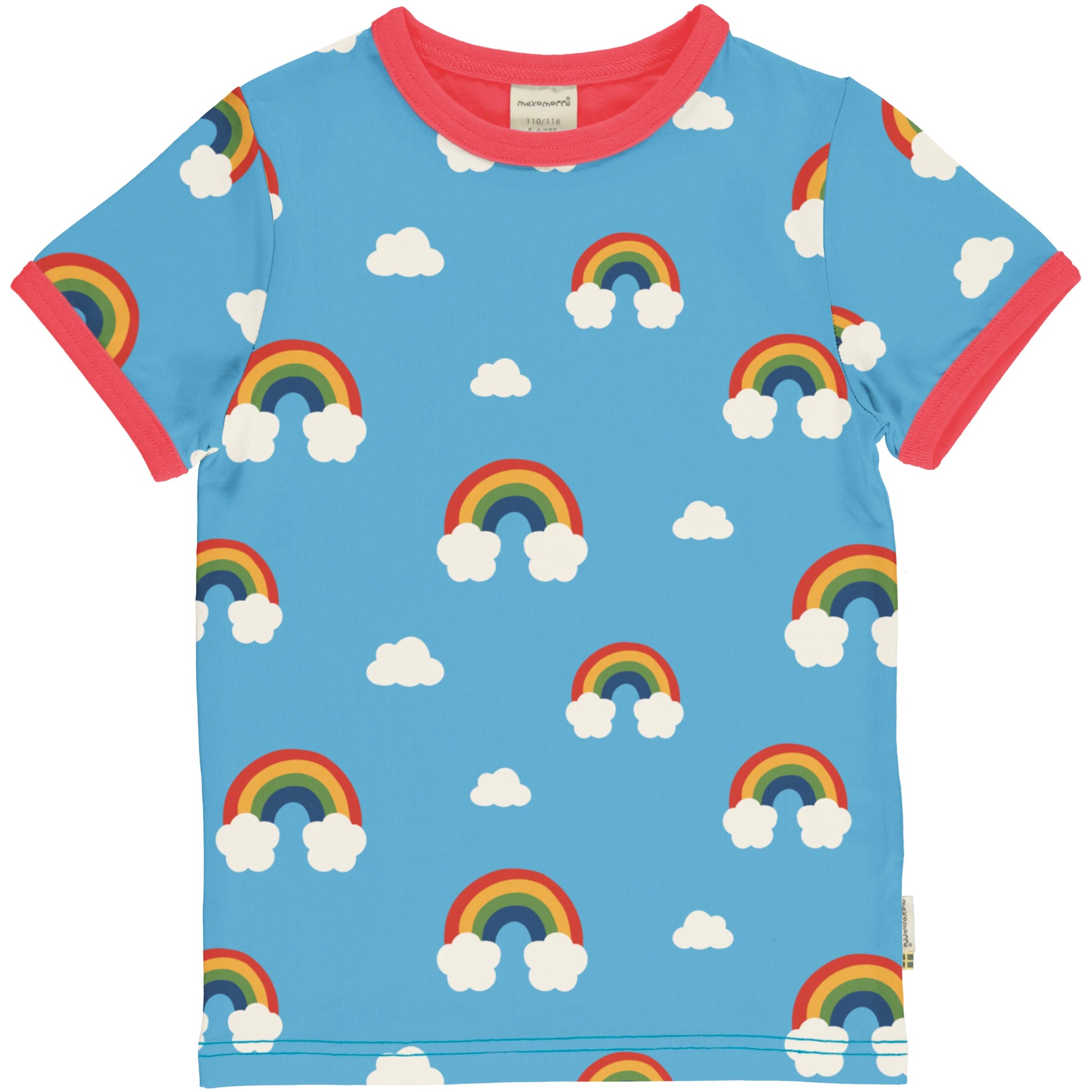 Ekologisk t-shirt för barn med regnbågar från Maxomorra