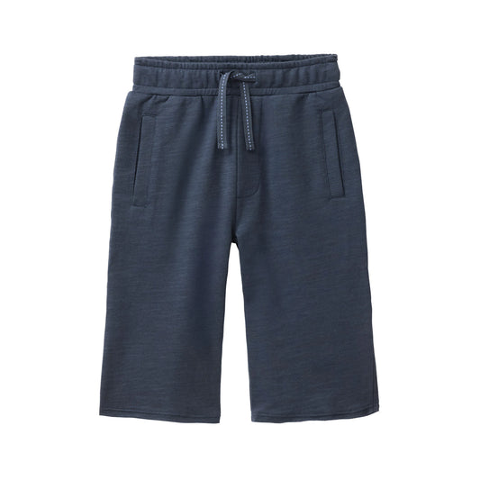 Mörkblå mjukisshorts för barn i ekologisk bomull från People Wear Organic