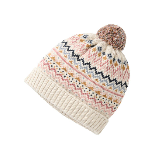 Mönsterstickad mössa i ekologisk bomull från People Wear Organic