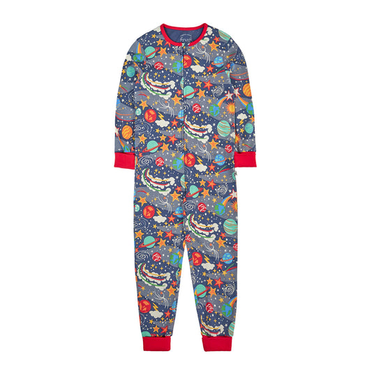 Pyjamas onepiece med rymdmotiv för de större barnen, upp till storlek 140
