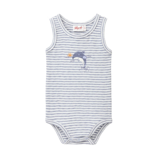 Ekologisk ärmlös body med delfin från People Wear Organic