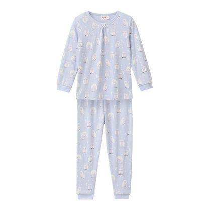 Pyjamas för barn i ekologisk bomull med mönster med ugglor från People Wear Organic