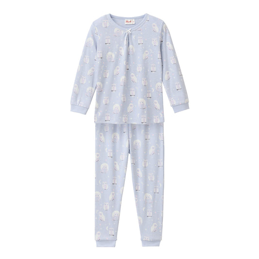 Pyjamas för barn i ekologisk bomull med mönster med ugglor från People Wear Organic