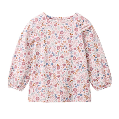 Rosa blommig topp för barn i ekologisk bomull från People Wear Organic