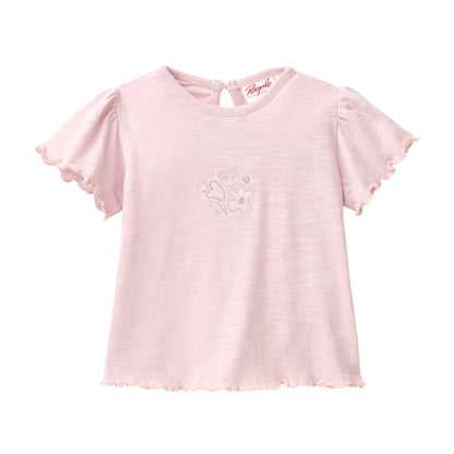 Rosa kortärmad topp för barn i ekologisk bomull från People Wear Organic