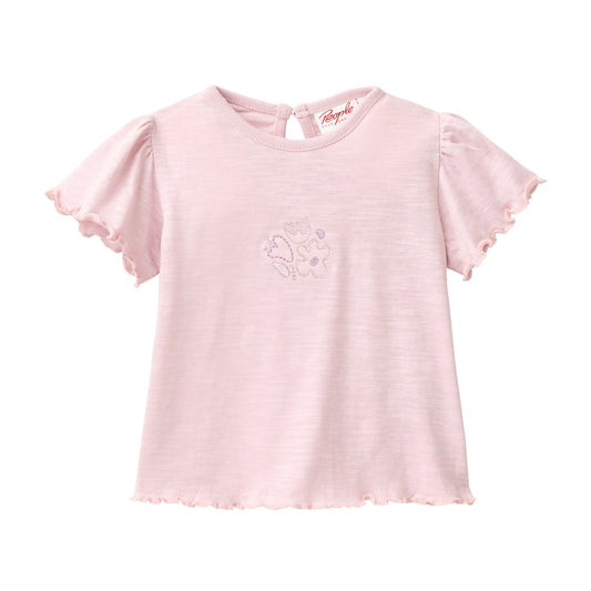 Rosa kortärmad topp för barn i ekologisk bomull från People Wear Organic