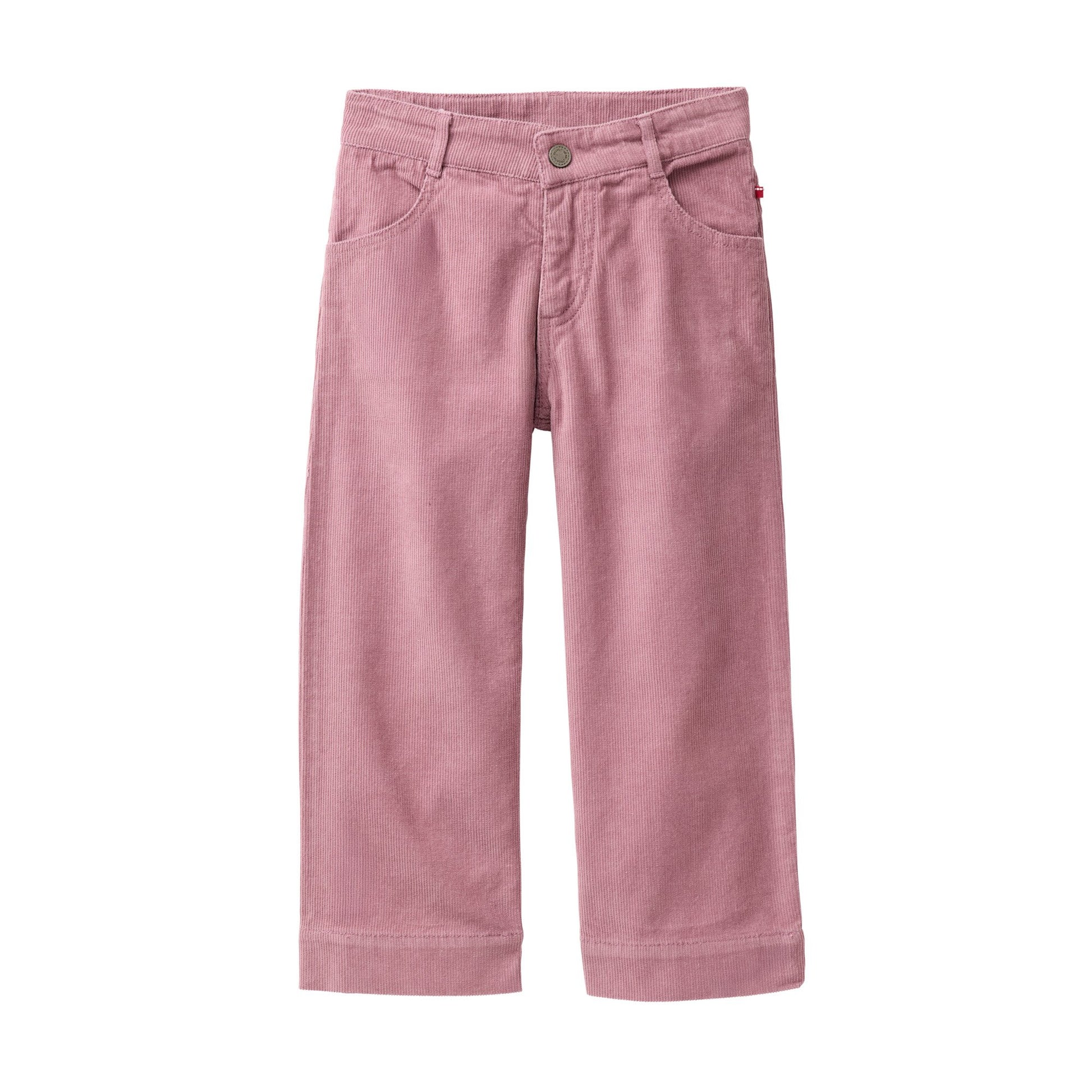 Manchesterbyxor för barn i mörk malva i ekologisk bomull från People Wear Organic
