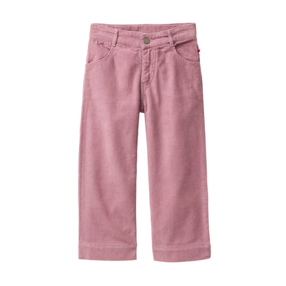 Manchesterbyxor för barn i mörk malva i ekologisk bomull från People Wear Organic