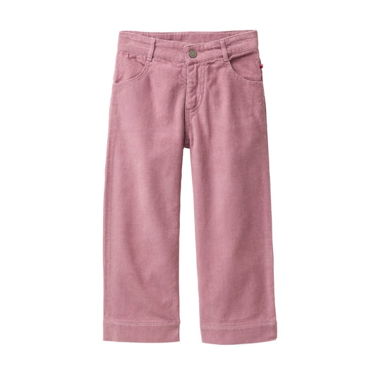 Manchesterbyxor för barn i mörk malva i ekologisk bomull från People Wear Organic