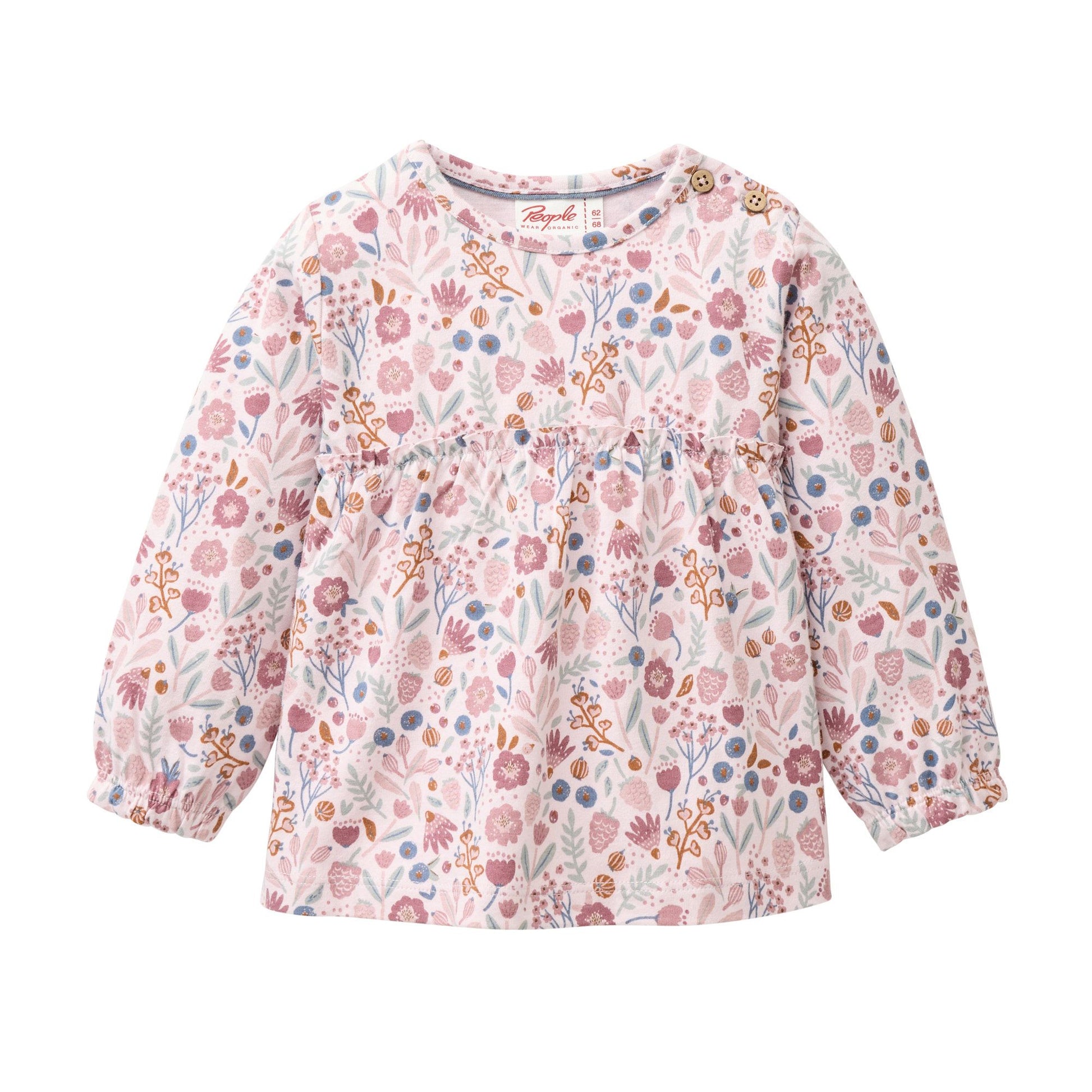 Ekologisk rosablommig topp för baby från People Wear Organic