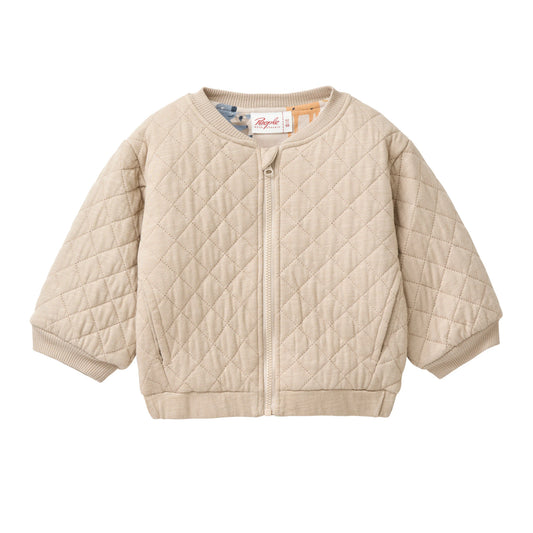 Ekologisk jacka för baby i sandfärgad quiltad bomull från People Wear Organic