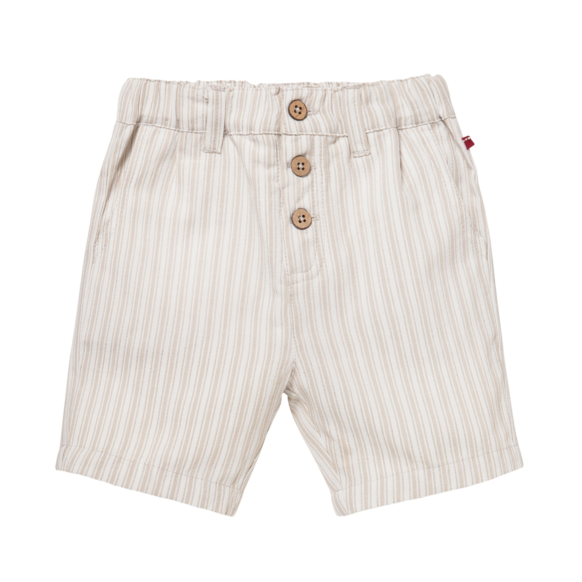 Ekologiska shorts för barn med beiga ränder från People Wear Organic