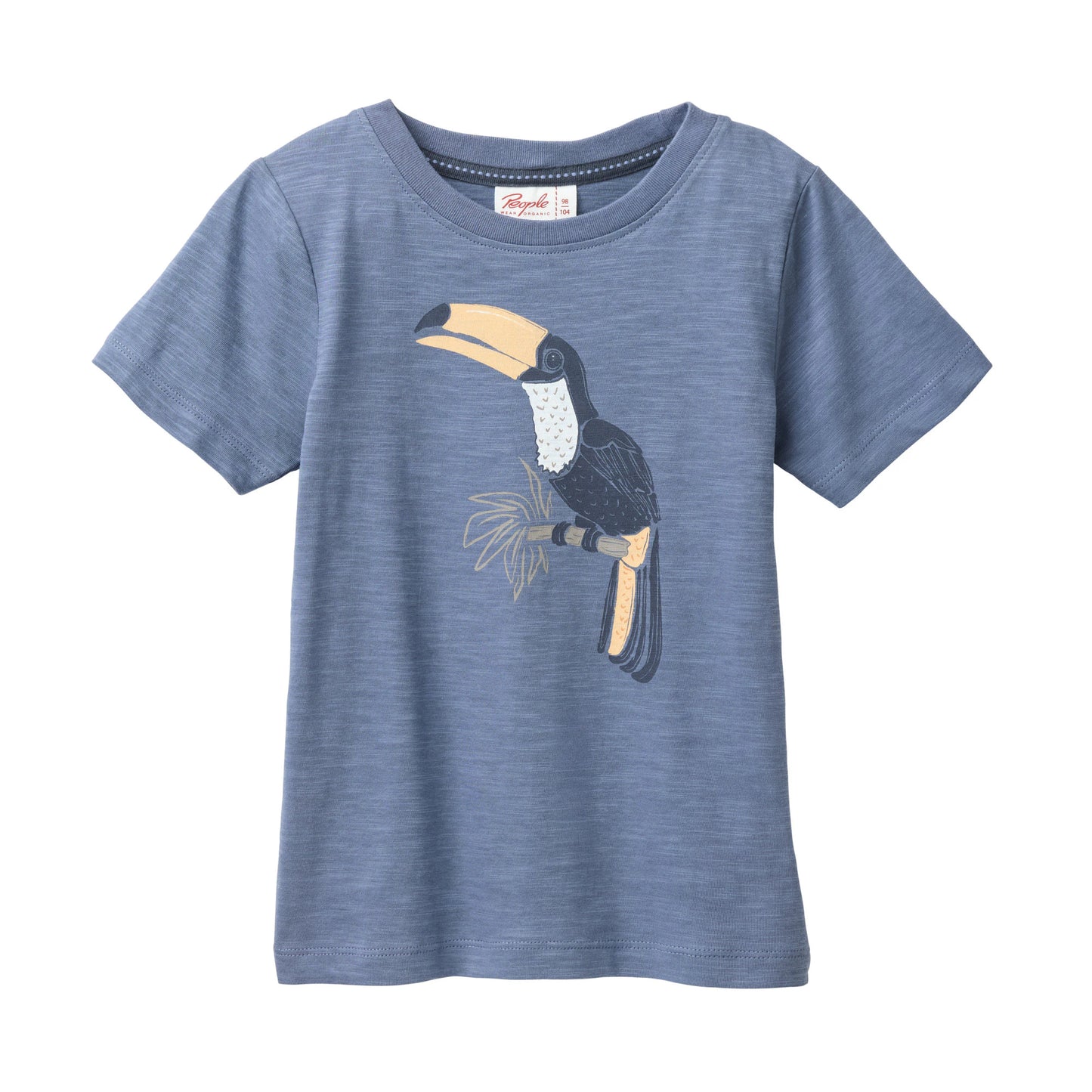 Blå t-shirt ör barn med tukanmotiv från People Wear Organic