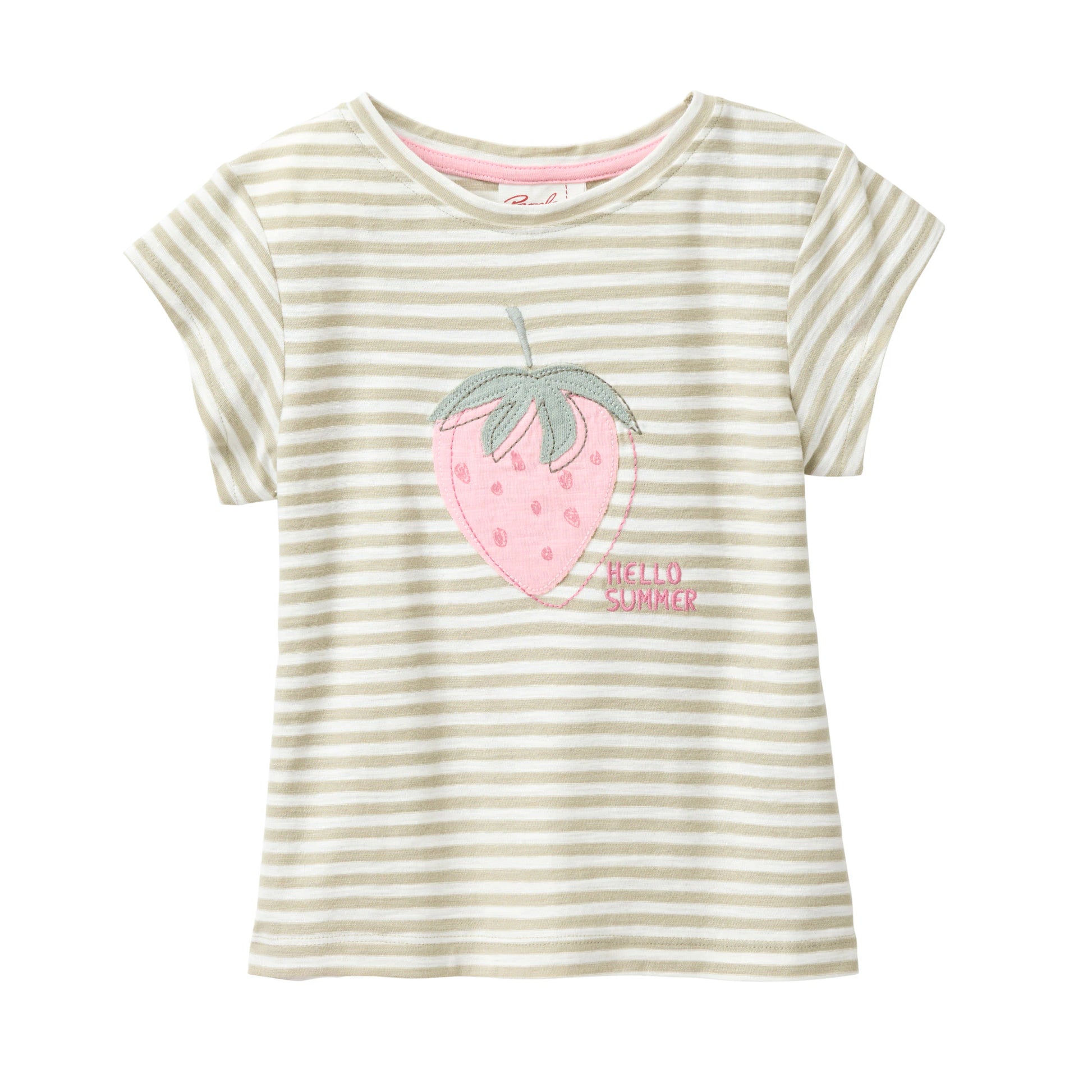 Ekologisk topp för barn i randigt med jordgubbe från People Wear Organic