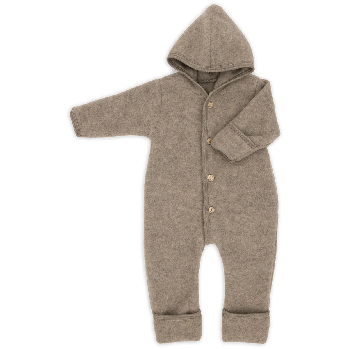 Babyoverall i ekologisk ullfleece från Engel, valnöt