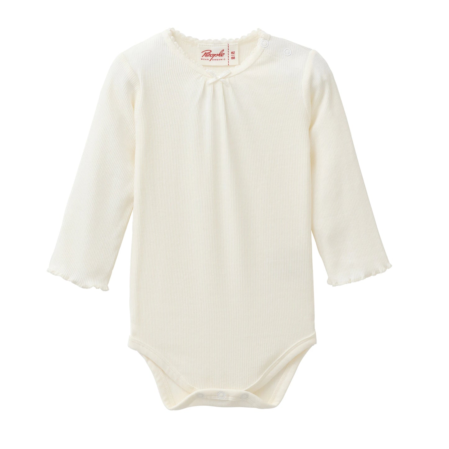 Body för baby i vit ekologisk bomullstrikå från People Wear Organic